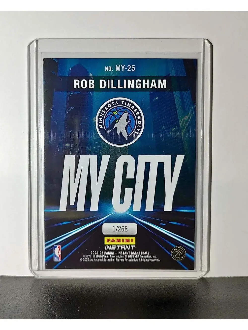 Rob Dillingham Rookie 2024-25 Panini MyCity NBA #25 Card Timberwolves 1/268